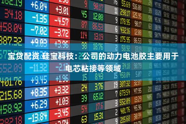 宝贷配资 硅宝科技：公司的动力电池胶主要用于电芯粘接等领域