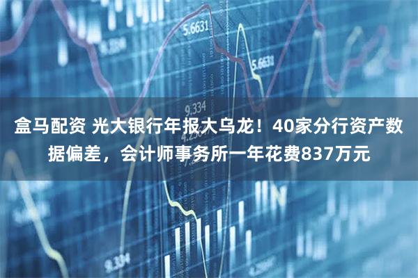 盒马配资 光大银行年报大乌龙！40家分行资产数据偏差，会计师事务所一年花费837万元