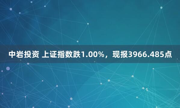 中岩投资 上证指数跌1.00%，现报3966.485点