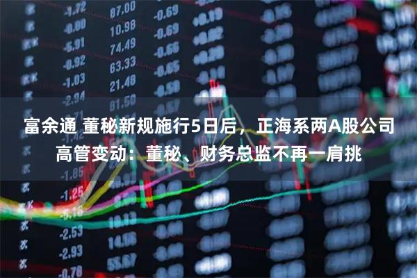 富余通 董秘新规施行5日后，正海系两A股公司高管变动：董秘、财务总监不再一肩挑
